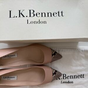 LK Bennett Pink and Brown Heels with Sophisticated Design